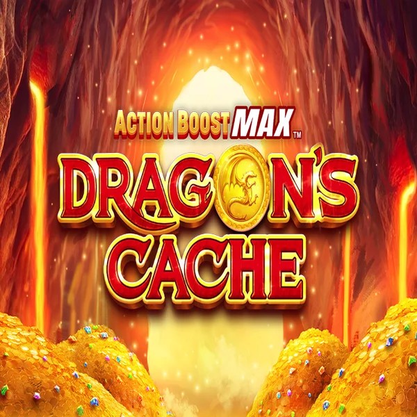 Action Boost Max Dragon's Cache slot icon by SpinPlay Games, available at Fugu Casino