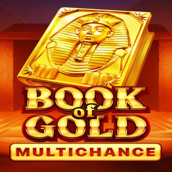 Book of Gold Multichance slot logo by Playson at Fugu Casino