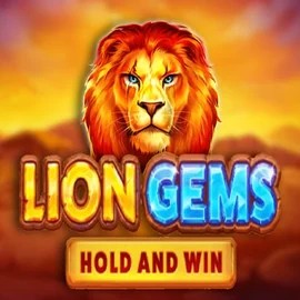 Lion Gems Hold and Win online game logo by Playson on ffugu.net