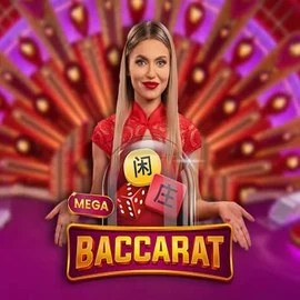 Mega Baccarat slot logo by Pragmatic Play at Fugu Casino