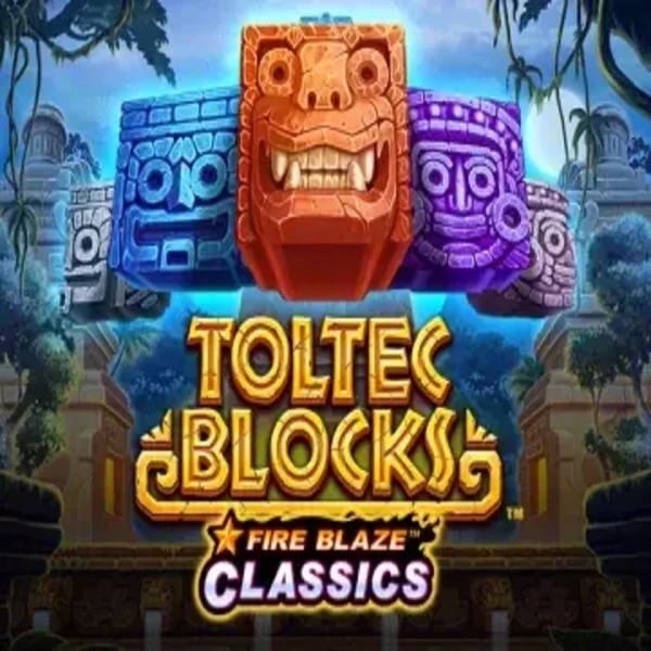 Official Slots logo: Fire Blaze: Toltec Blocks by Rarestone Gaming at Fugu Casino