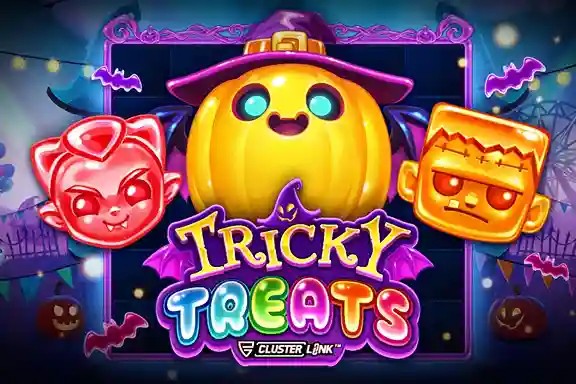 Tricky Treats slot logo by Push Gaming at Fugu Casino
